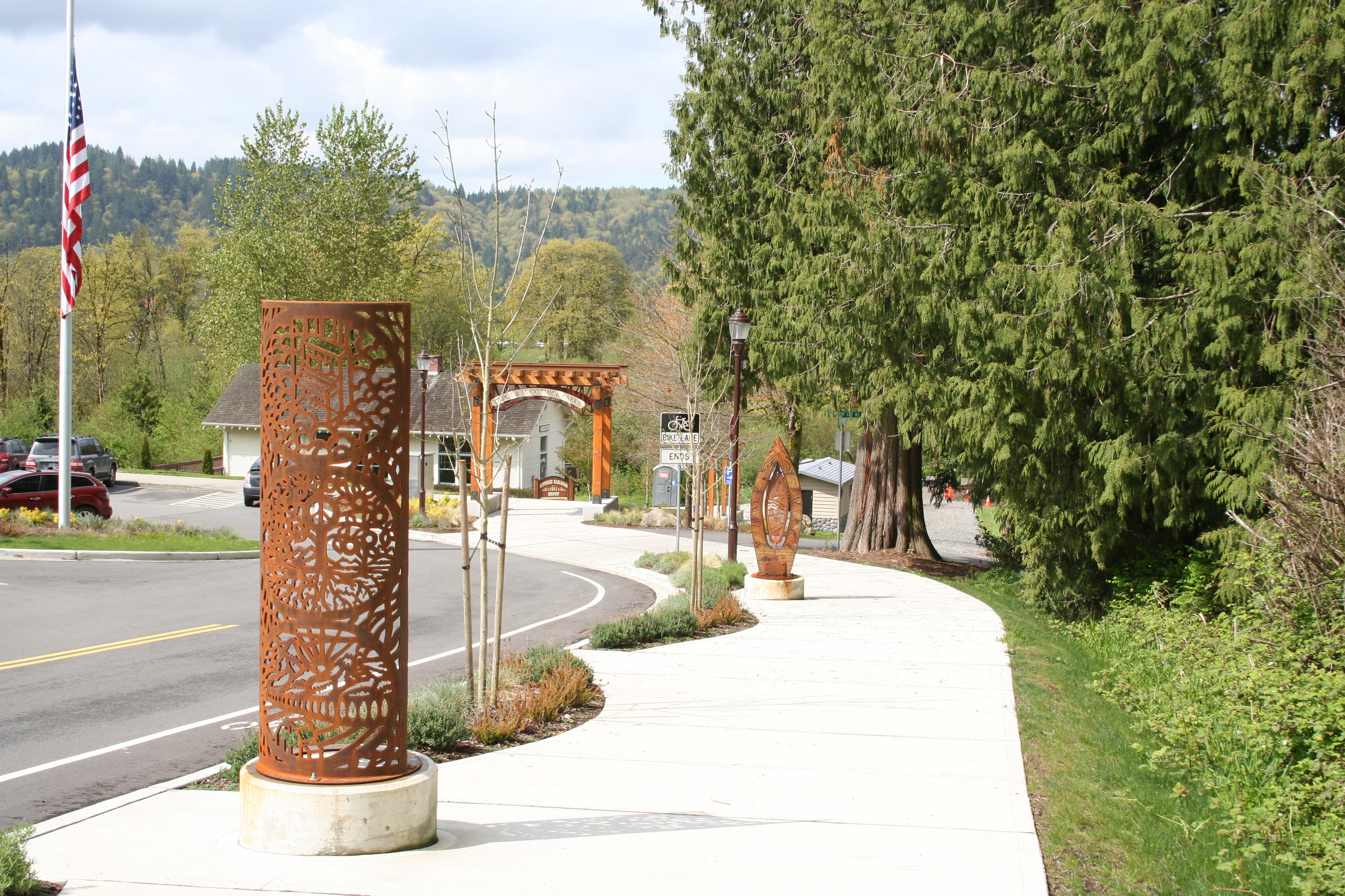 View from Main Street looking W down to Depot Park